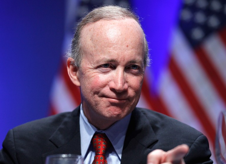 Mitch Daniels dodged reporters earlier this week when asked if he would launch a gubernatorial campaign should Mike Pence run as Donald Trump's vice presidential candidate. (AP Photo)