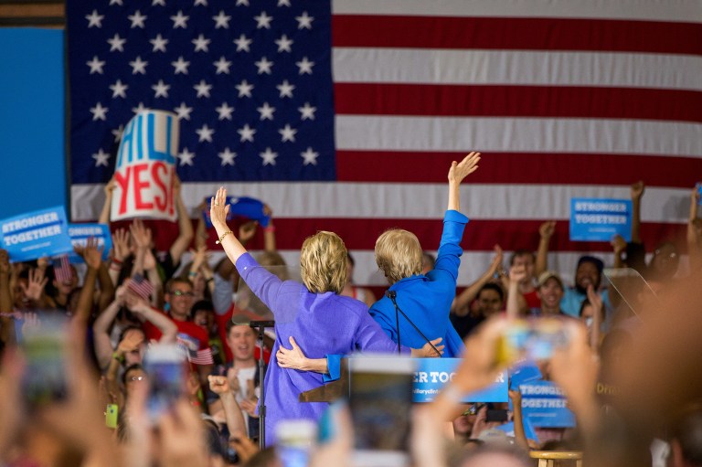 After joining Hillary Clinton on the campaign trail, even twinning with the Democratic presumptive nominee in matching blue jackets, Elizabeth Warren created a firestorm of speculation that she would be tapped as Clinton's vice president. (AP Photo/Andrew Harnik)