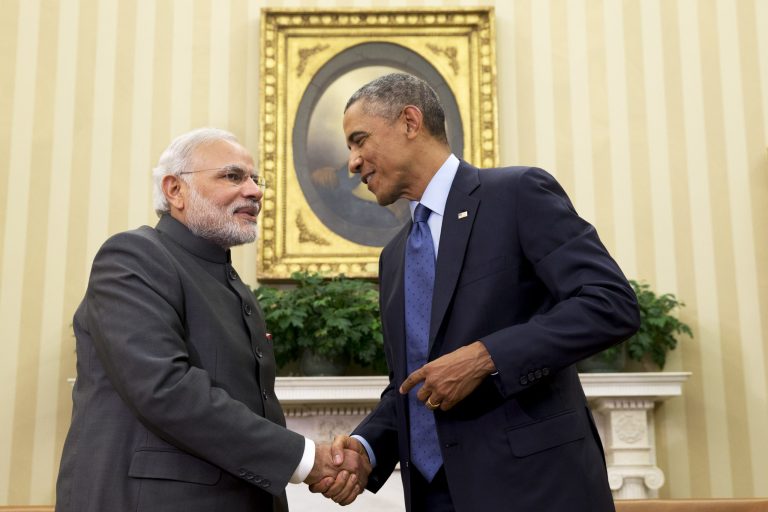 President Barack Obama shakes hands with Indian Prime Minister Narendra Modi, Tuesday, Sept. 30, 2014, in the Oval Office of the White House in Washington. (AP Photo/Evan Vucci)