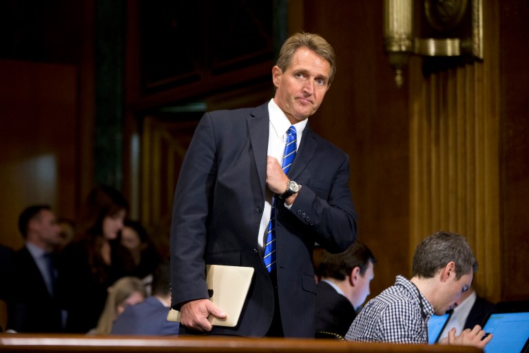 Jeff Flake in danger of being primaried. (AP Photo/Andrew Harnik, File)