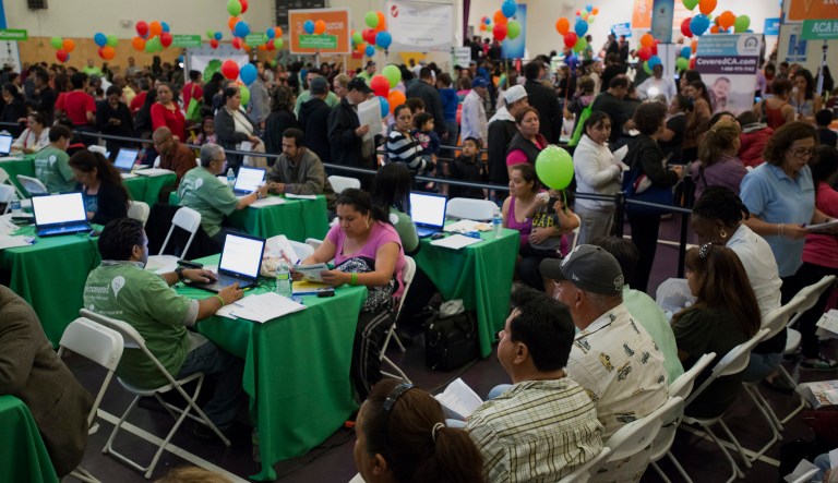 About 8.8 million people signed up for Obamacare in the open enrollment period, but it was down slightly from the 9.2 million who had signed up a year ago. (David Paul Morris/Bloomberg)