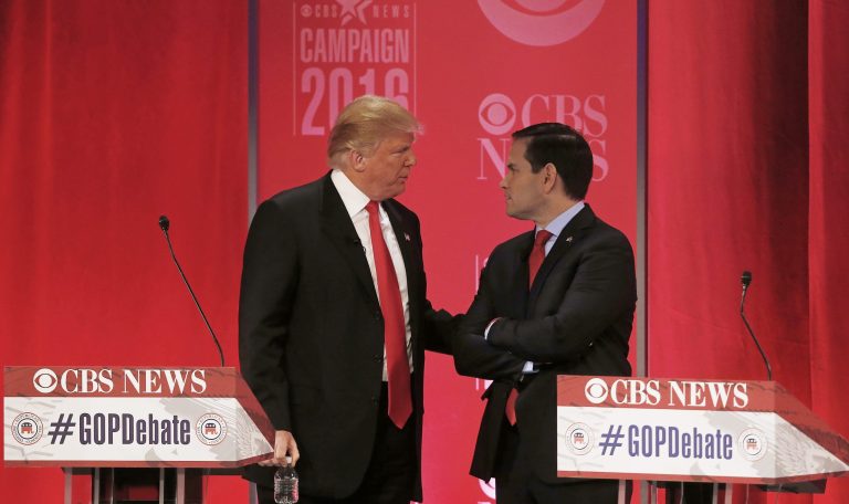 Going into the primary, Trump had a big lead. Rubio's late surge was a surprise. (AP Photo/John Bazemore)