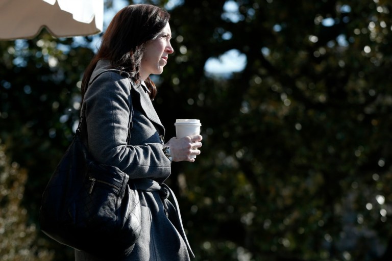 Katie Beirne Fallon, the director of White House legislative affairs, will soon leave the job, and Amy Rosenbaum, the deputy director, will move into the top role. (AP Photo)