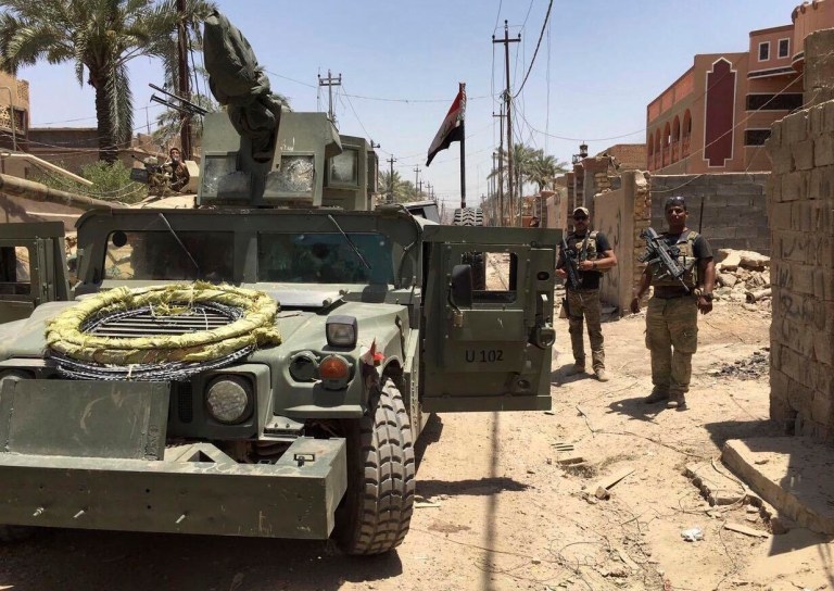 Jeff Davis said Fallujah has now been completely cleared of Islamic State fighters, but the slow work of disarming booby-traps and improvised mines continues. (AP Photo)