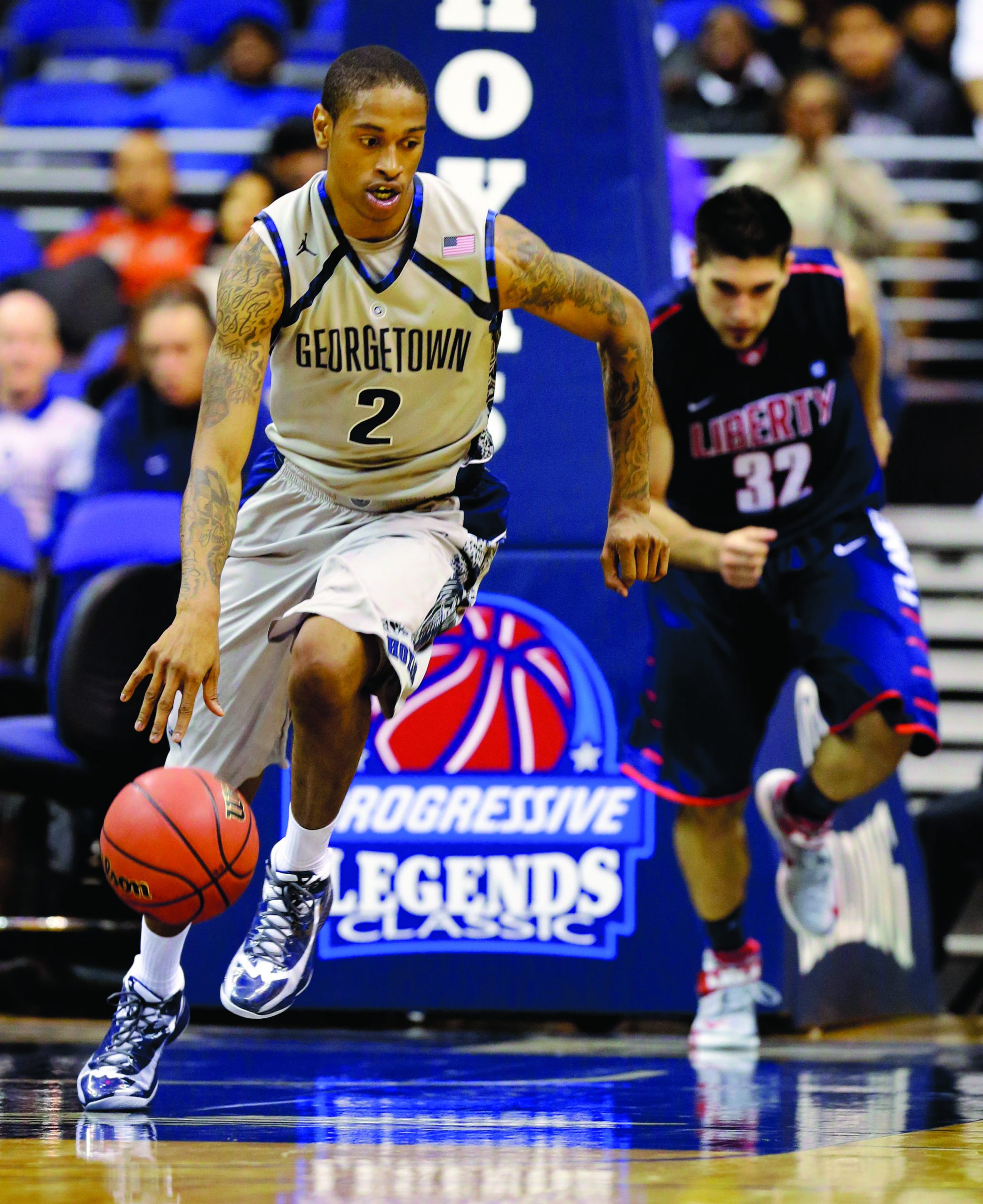 Without Porter, Georgetown tops Liberty 68-59