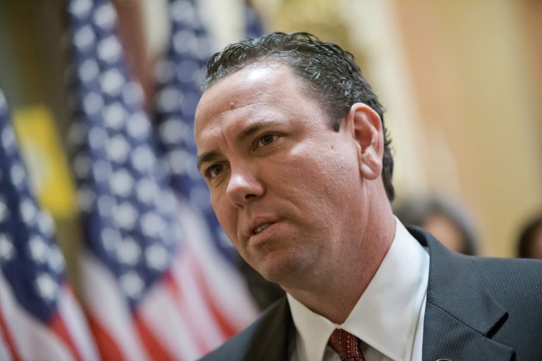 Rep. Vance McAllister, R-La. waits for House Speaker John Boehner of Ohio to join him for a ceremonial swearing-in, Thursday, Nov. 21, 2013, on Capitol Hill in Washington.  (AP Photo/J. Scott Applewhite)
