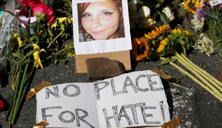 Heyer, 32, died while protesting a white supremacist rally in Charlottesville in August. (AP Photo/Steve Helber)
