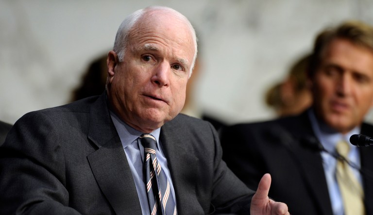 Republican Sens. John McCain and Jeff Flake, both from Arizona and both members of the Gang of Eight, have said that a mix of mass legalization and border security should be the starting point of any immigration debate. The White House doesn't necessarily see it that way. (AP Photo/Susan Walsh)