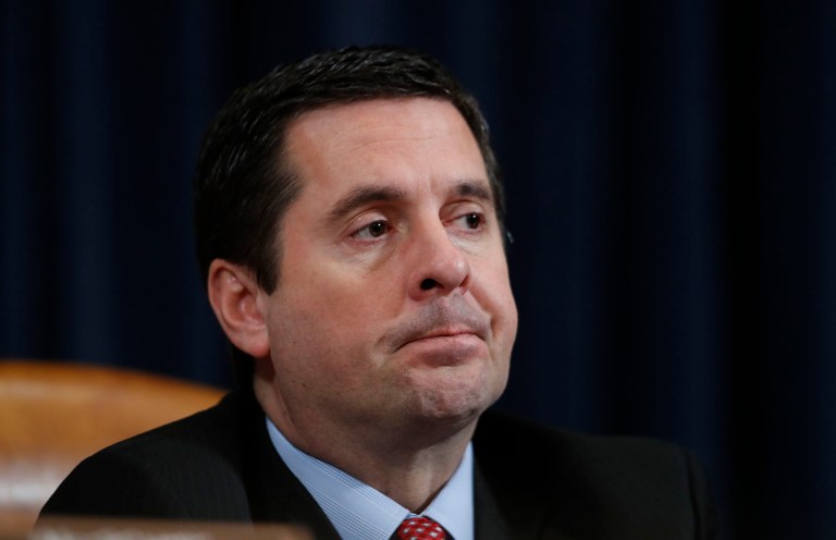 House Intelligence Committee Chairman Rep. Devin Nunes, R-Calif., listens on Capitol Hill in Washington, Monday, March 20, 2017, during the committee's hearing on allegations of Russian interference in the 2016 U.S. presidential election. (AP Photo/Manuel Balce Ceneta)
