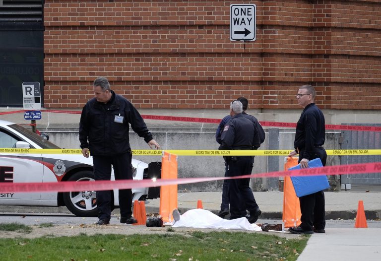 Abdul Razak Ali Artan plowed his car into a group of pedestrians and began stabbing people with a butcher knife Monday before he was shot to death by a police officer. (Adam Cairns/The Columbus Dispatch via AP)