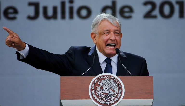 Mexico's President AndrÃ©s Manuel LÃ³pez Obrador.