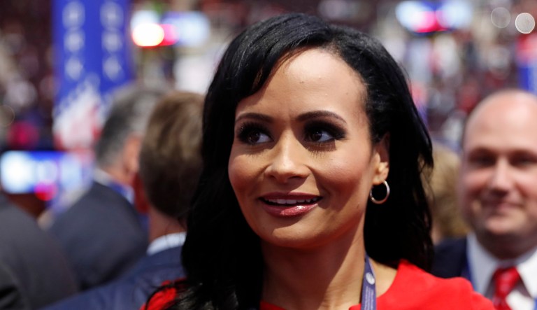 Katrina Pierson appears at the 2016 Republican National Convention in Cleveland, Ohio.