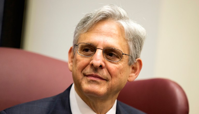 Judge Merrick Garland is seen on Capitol Hill in Washington.