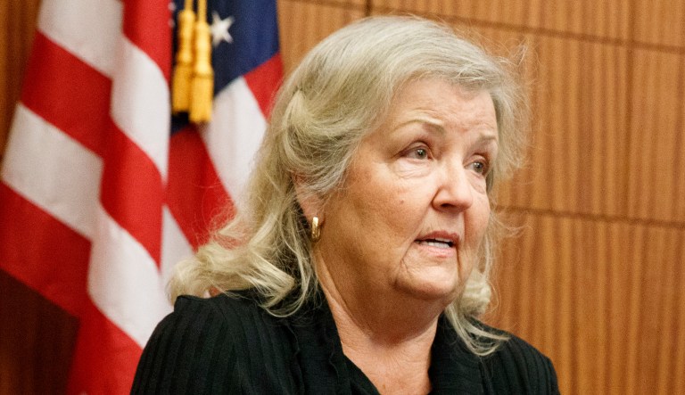 Juanita Broaddrick, who has accused former President Bill Clinton of sexual assault, speaks before the second 2016 presidential debate, Sunday, Oct. 9, 2016, in St. Louis.