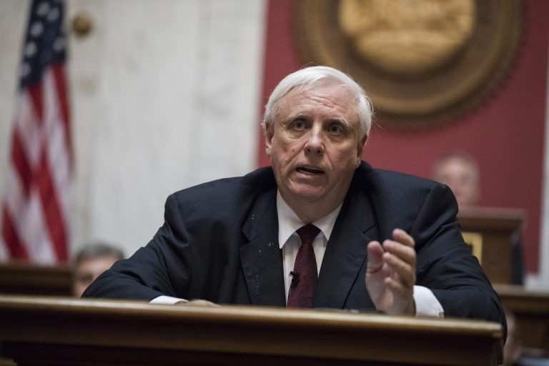 Gov. Jim Justice, R-W.Va., delivers a speech.