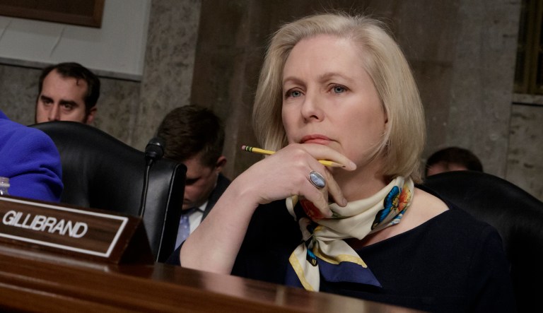 Sen. Kirsten Gillibrand, D-N.Y., attends a Senate Armed Services Committee hearing on Capitol Hill on March, 14, 2017.