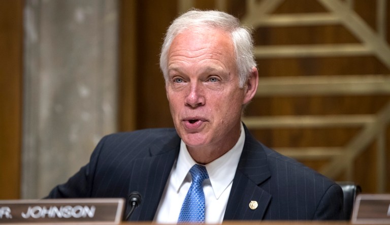 Sen. Ron Johnson, R-Wis., talks during a hearing on Capitol Hill in Washington, D.C.