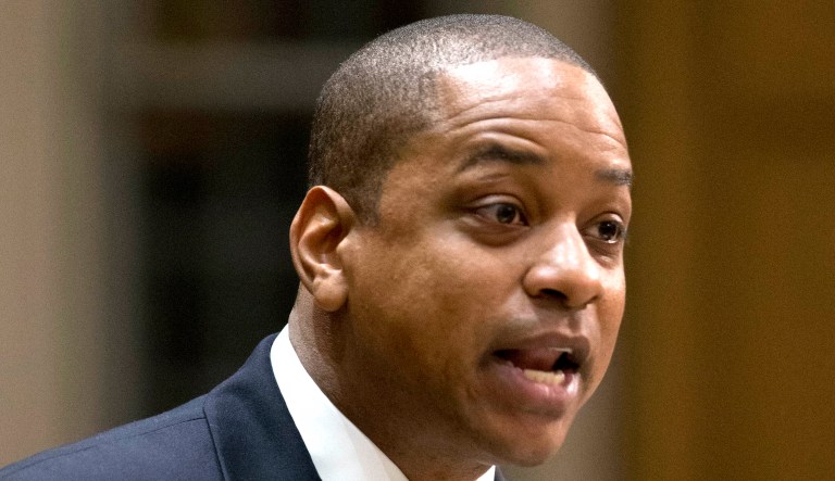 Virginia Lt. Gov. Justin Fairfax speaks.