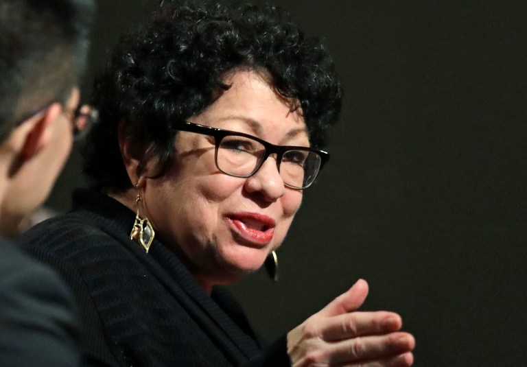 Supreme Court Associate Justice Sonia Sotomayor speaks at a civics event.