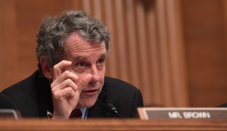 Sen. Sherrod Brown, D-Ohio, talks about President Trump's usage of the term "trade war." 