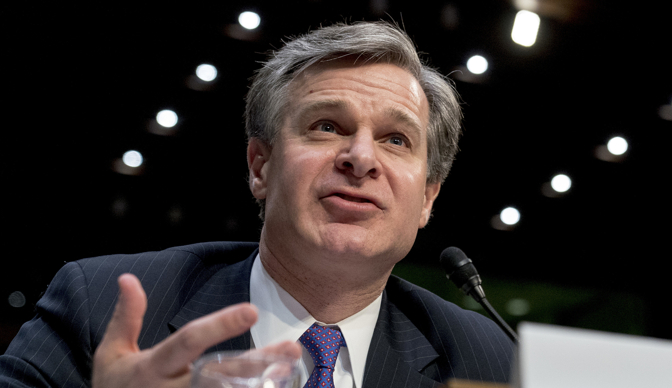 FBI Director Christopher Wray speaks to Congress.