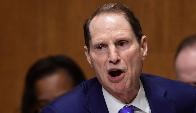 Senate Finance Committee ranking member Sen. Ron Wyden, D-Oregon, speaks during a hearing.