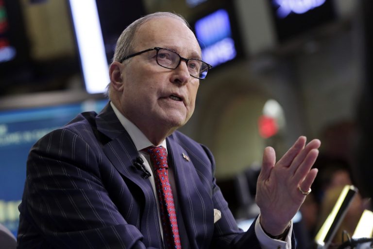 Larry Kudlow, a long-time fixture on the CNBC business news network who previously served in the Reagan administration, is interviewed on the floor of the New York Stock Exchange, Wednesday, March 14, 2018. President Donald Trump has chosen Kudlow to be his top economic aide.