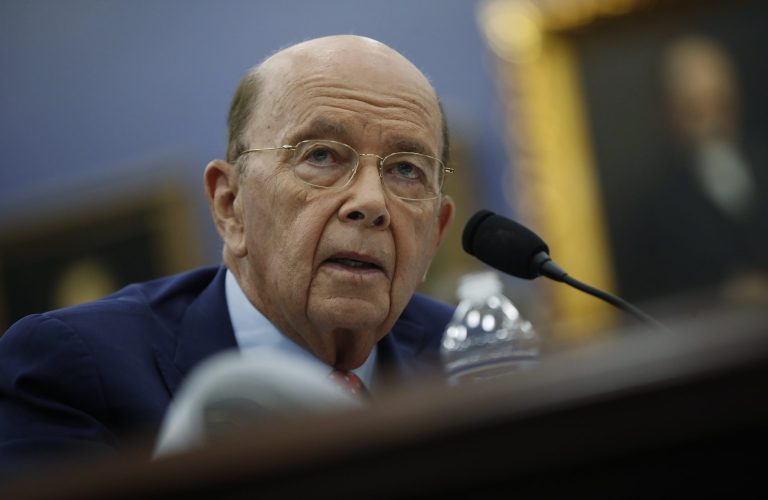 Commerce Secretary Wilbur Ross testifies during a hearing on Capitol Hill in Washington.