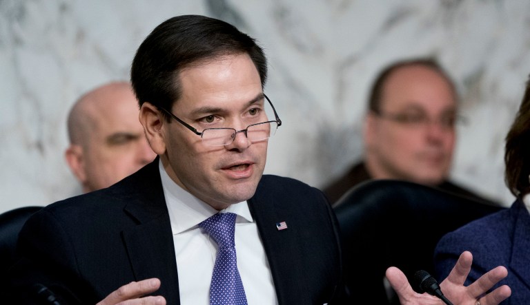 Sen. Marco Rubio, R-Fla., speaks during a hearing on election security on Capitol Hill in Washington, D.C.