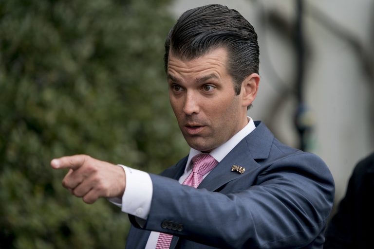 Donald Trump Jr., the son of President Donald Trump, attends the annual White House Easter Egg Roll on the South Lawn of the White House in Washington, Monday, April 2, 2018.