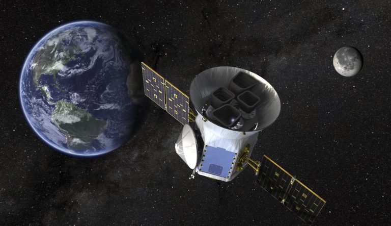 This image made available by NASA shows an illustration of the Transiting Exoplanet Survey Satellite (TESS). 
