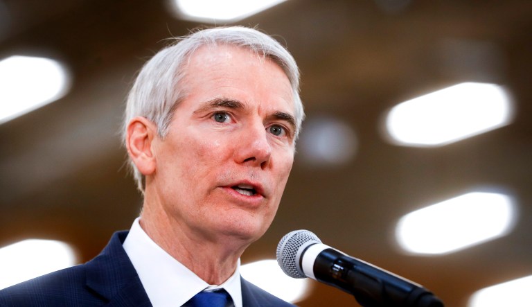 Sen. Rob Portman, R-Ohio, speaks during a news conference.