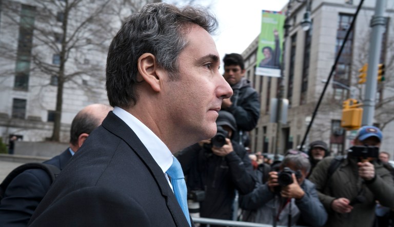 Michael Cohen, President Trump's personal attorney, leaves federal court following a hearing in New York.