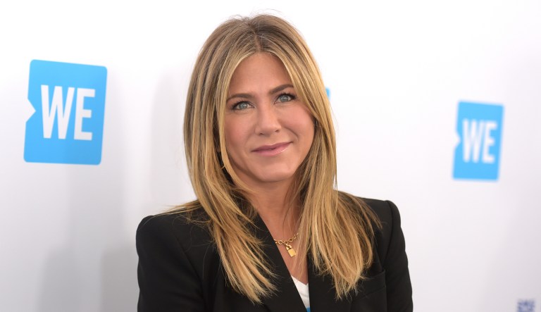 Jennifer Aniston arrives at WE Day California at The Forum on April 19 in Inglewood, Calif.