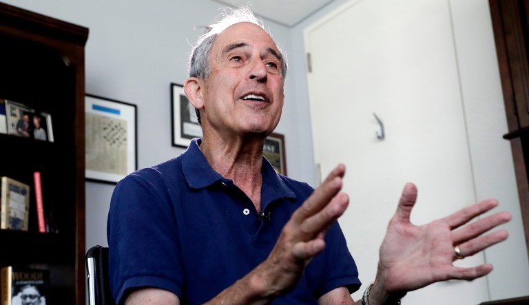 Attorney Lanny Davis speaks during an AP interview in his K Street office in Washington, D.C.