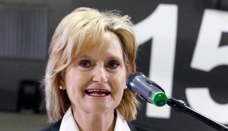 U.S. Sen. Cindy Hyde-Smith, R-Miss., speaks during an event.