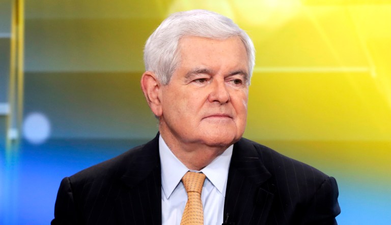Former Speaker of the House Newt Gingrich is interviewed in New York.