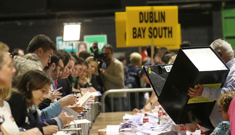 Counting of votes begins in the Irish referendum on the 8th Amendment of the Irish Constitution, in Dublin, Ireland, on Saturday.