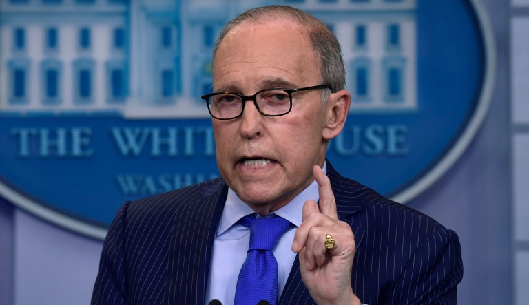 Senior White House economic adviser Larry Kudlow speaks during a briefing at the White House in Washington, Wednesday, June 6, 2018, on the upcoming G7 summit.