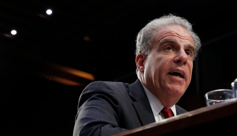 Department of Justice Inspector General Michael Horowitz testifies during a hearing in Washington. 
