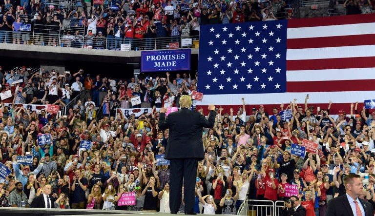President Donald Trump arrives to speak at a rally at AMSOIL Arena in Duluth, Minn., Wednesday, June 20, 2018, for Pete Stauber, a Republican congressional candidate running in a traditionally Democratic district.