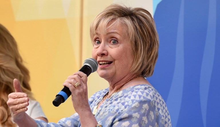 Democratic presidential candidate and former Secretary of State Hillary Rodham Clinton, right, in conversation with Laurene Powell Jobs at OZY Fest in Central Park on Saturday, July 21, 2018, in New York.