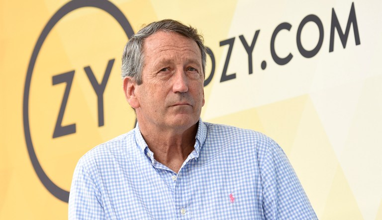 Republican politician Mark Sanford speaks.
