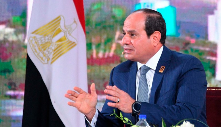 Egyptian President Abdel-Fattah el-Sissi speaks during a conference in Cairo, Egypt.