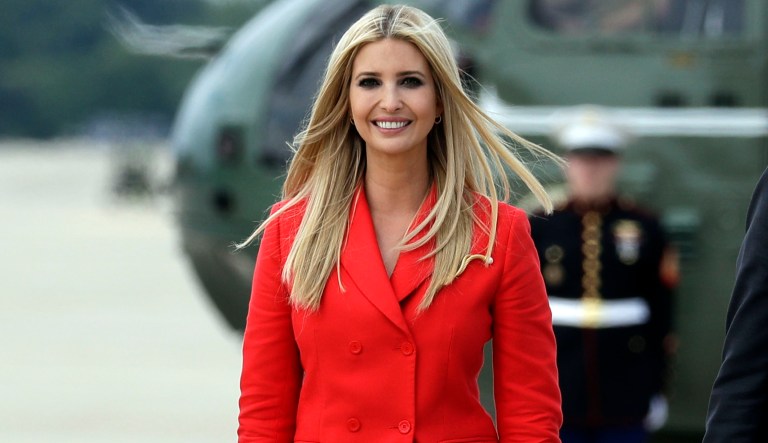 In this July 31, 2018, photo, Ivanka Trump, the daughter of President Donald Trump walks o board Air Force One with President Donald Trump for a trip to Tampa, Fla., to attend a campaign rally at Andrews Air Force Base, Md. Ivanka Trump plans to promote worker training in Illinois this week. She will participate in a round-table discussion Wednesday, Aug. 8, at Lewis and Clark Community College in Godfrey, her second recent visit to the region.
