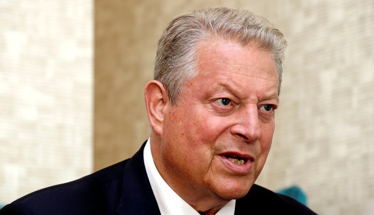 Former U.S. Vice President Al Gore speaks during an interview.