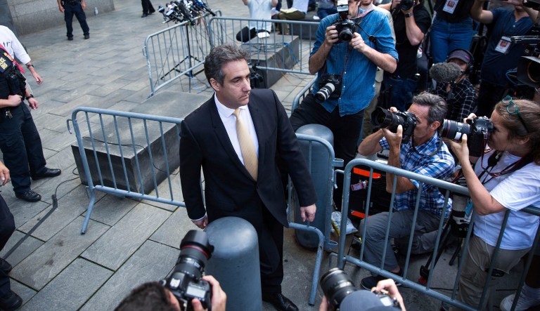 Michael Cohen, former lawyer to President Trump, departs following his appearance in federal court on Aug. 21, 2018, in New York.