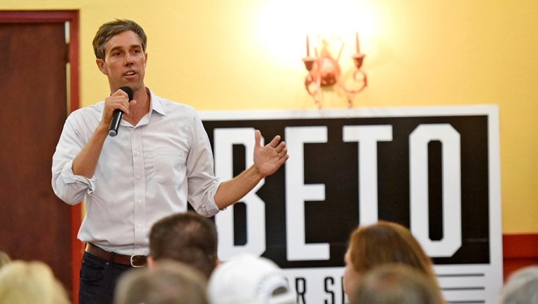 Rep. Beto O'Rourke, D-Texas, speaks at a town hall event at the Grand Texan Hotel and Convention Center.