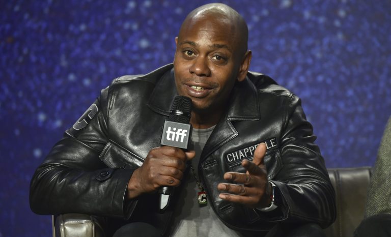 Dave Chappelle speaks at the press conference on day four of the Toronto International Film Festival at the TIFF Bell Lightbox on Sunday, Sept. 9, 2018, in Toronto. 