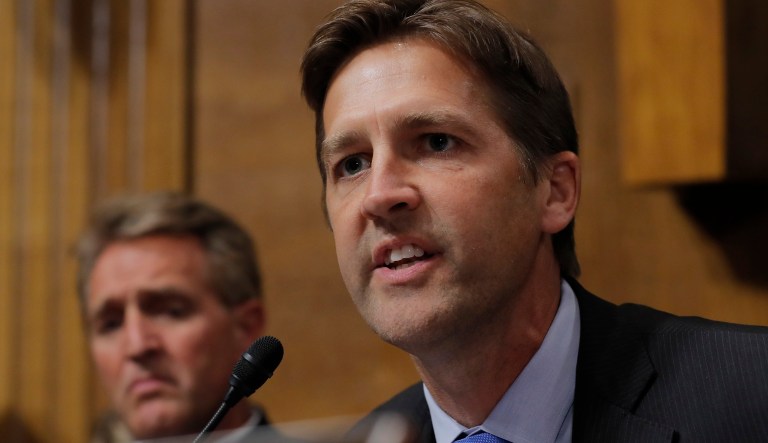 Sen. Ben Sasse, R-Neb., questions Supreme Court nominee Brett Kavanaugh as he testifies before the Senate Judiciary Committee on Capitol Hill in Washington, Thursday, Sept. 27, 2018.